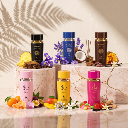 Set 6 Parfumuri Orientale 100ML Dama + Barbati - Apollo Black + Apollo Blue + Apollo Brown + Sara Pink + Sara Two + Sara Candy