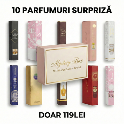 🎁 CUTIA SURPRIZA cu 10 PARFUMURI DAMĂ x 35ML la DOAR 119.99 LEI