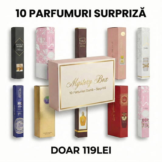 🎁 CUTIA SURPRIZA cu 10 PARFUMURI DAMĂ x 35ML la DOAR 119.99 LEI