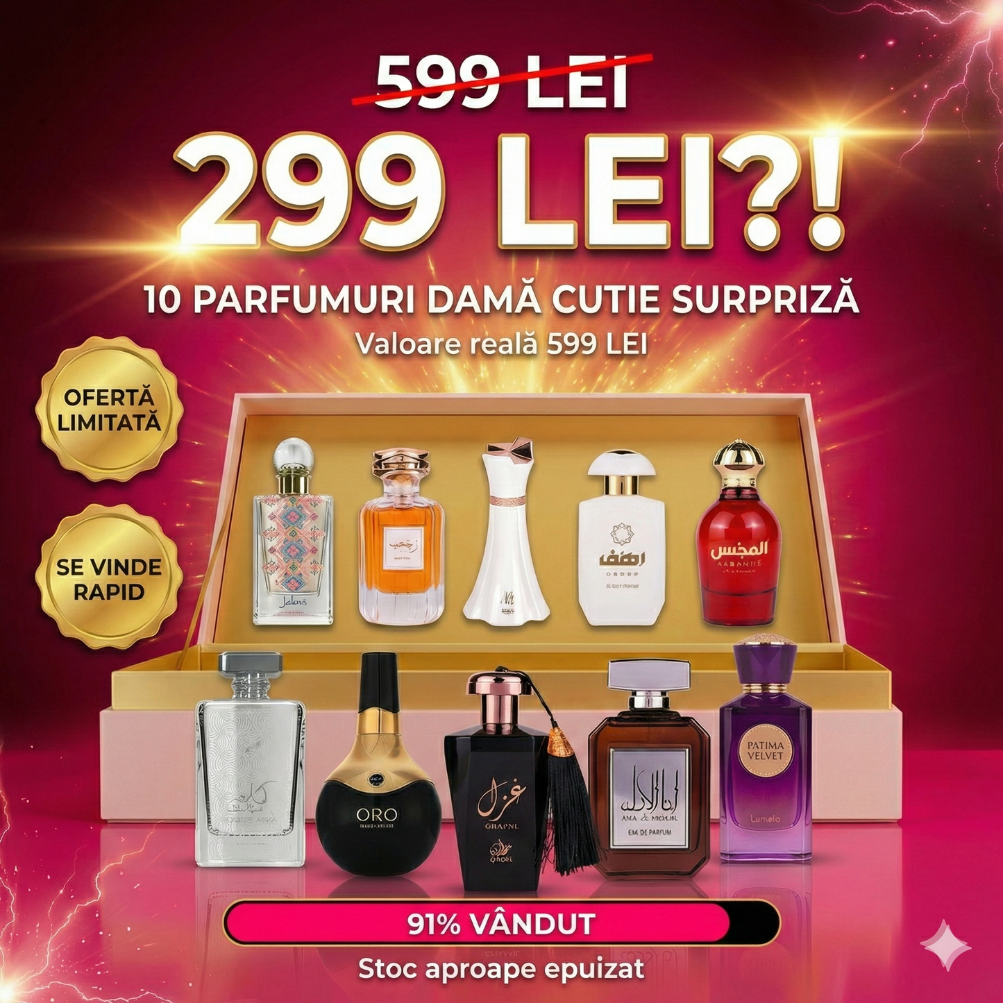 Cutie Surpriză 10 Parfumuri Arăbești VIP de Damă