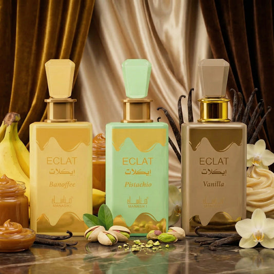 OFERTA LIMITATA ⏳ 3 PARFUMURI DE DAMA 100ML - ECLAT VANILLA + ECLAT PISTACHIO + ECLAT BANOFFEE