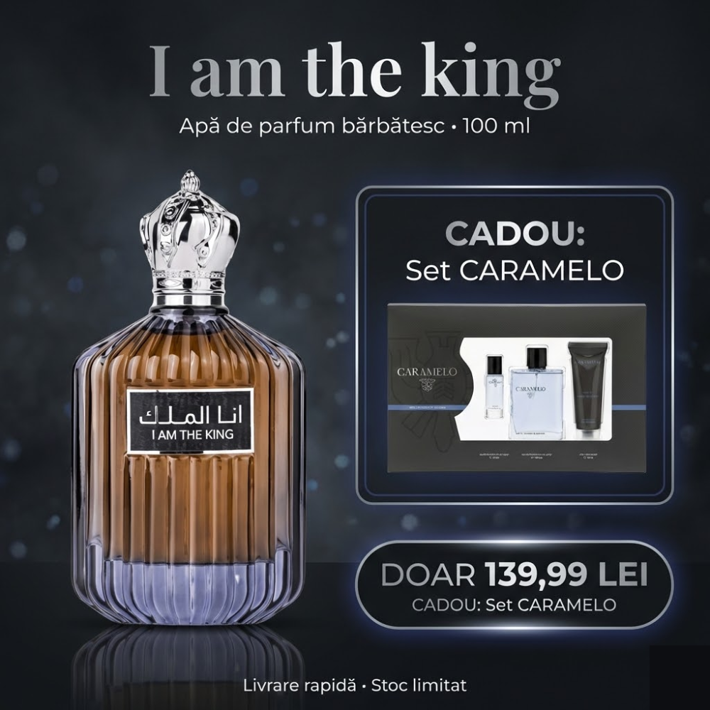 Ard Al Zaafaran I AM THE KING 100ml + CADOU Set pentru barbati Caramelo Lavander&Pachouli