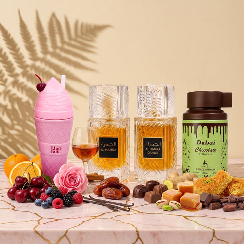 Set 4 Parfumuri Orientale 100ML - Jam Jam + Al Hamra + Al Hamra Qahwa + Dubai Chocolate