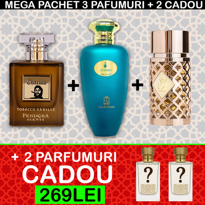 MEGA PACHET 3+2 GRATIS: Jazzab Gold + Charuto Tobacco Vanille + Suspiro Abra Pure + 2 PARFUMURI SURPRIZA