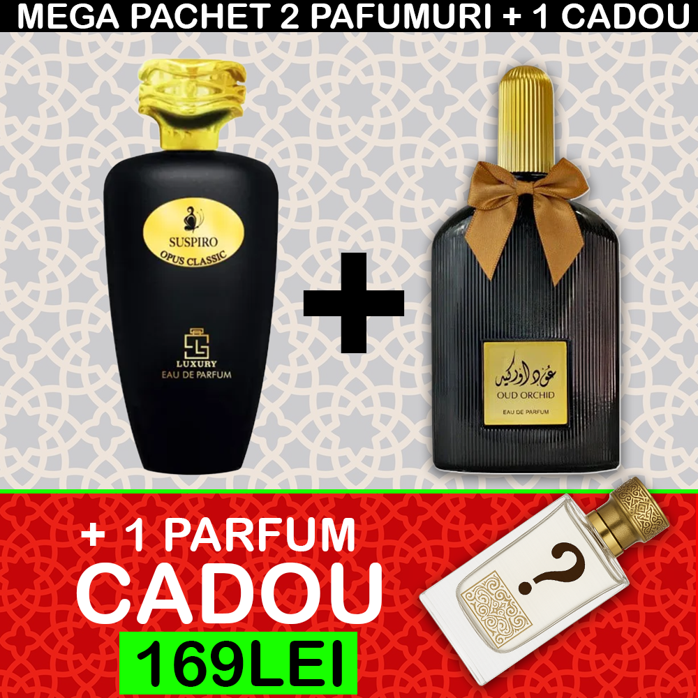 MEGA PACHET 2+1 GRATIS:  Suspiro Opus Classic + Oud Orchid + 1 PARFUM SURPRIZA